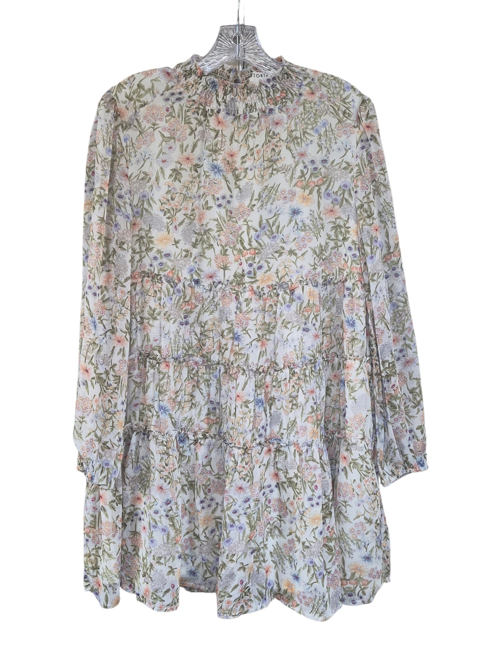 Storia Mini Dress Women's S Floral Bohemian Cottagecore Chiffon Ruffle Feminine